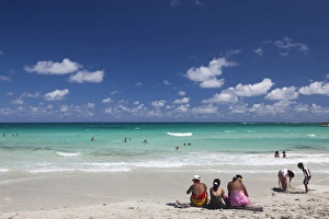 Images Dated 17th March 2012: Cuba, Havana Province, Playas del Este, Playa Jibacoa beach, pier