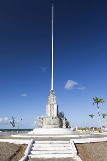 Communist Prints: Cuba, Matanzas Province, Cardenas, Flagpole Monument, commemorates the first raising