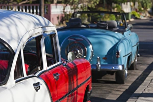 Cuba, Matanzas Province, Varadero, 1950s-era US-made Chevrolet cars