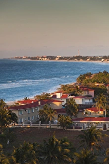 Images Dated 15th March 2012: Cuba, Matanzas Province, Varadero, Varadero Beach, elevated view, dusk