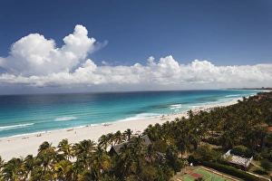 Images Dated 16th March 2012: Cuba, Matanzas Province, Varadero, Varadero Beach, elevated view