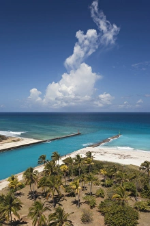 Images Dated 16th March 2012: Cuba, Matanzas Province, Varadero, Varadero Beach, elevated view