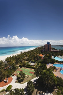 Images Dated 16th March 2012: Cuba, Matanzas Province, Varadero, Varadero Beach, Hotel Playa Caleta, elevated view