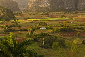 Images Dated 7th March 2012: Cuba, Pinar del Rio Province, Vinales, Vinales Valley, elevated view, dusk