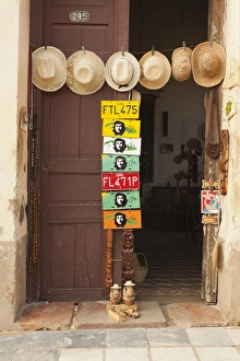 Images Dated 11th March 2012: Cuba, Sancti Spiritus Province, Trinidad, Cuban Souvenirs, straw hats