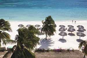 Images Dated 12th March 2012: Cuba, Sancti Spiritus Province, Trinidad, Playa Ancon beach, elevated view