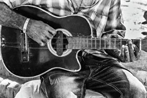 One Person Prints: Cuba, Sancti Spiritus Province, Trinidad. Street musician