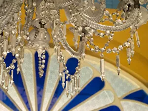 Caribbean Collection: Cuba, Santa Clara, ornate chandelier in historic theater