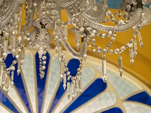 Prints of Cuba, Santa Clara, ornate chandelier in historic theater Caribbean Prints: Cuba, Santa Clara, ornate chandelier in historic theater