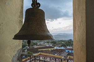 Trinidad Prints: Cuba, Trinidad. View of town from the bell tower of an old church