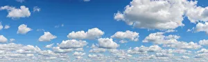 Richard And Susan Day Prints: Cumulus clouds against blue sky, Marion County, Illinois