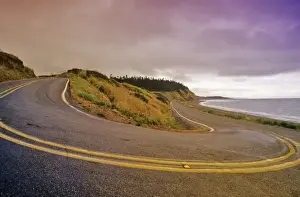 Winding Road Prints: Curvy road leads to Keystone State Park on Whidbey Island, Washington, USA
