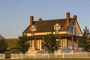 North Dakota Prints: Custer house at Fort Lincoln State Park in Mandan, North Dakota, USA