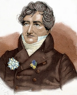 Contemporary Prints: Cuvier, Georges (1769-1832). French naturalist. Engraving by A. Closs. Colored
