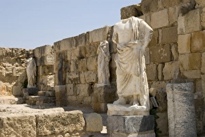 Cyprus, Salamis ruins, ancient Roman town, marble statues