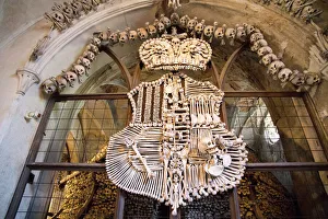Low Angle Prints: Czech Republic, Bohemia, Sedlec. Sedlec Ossuary, Church of the Bones, Czech Republic