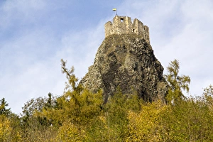 Low Angle Prints: Czech Republic, Liberec, Semily. 14th century Trosky Castle ruin, Czech Republic