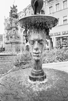 Statuary Prints: CZECH REPUBLIC, West Bohemia, Karlovy Vary Ornate Fountain by the Mill Colonade