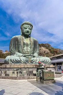 The Daibutsu, or big buddha, of the Buddhist Temple in Kamakura, Japan