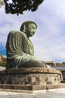 The Daibutsu, or big buddha, of the Buddhist Temple in Kamakura, Japan