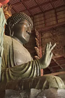 Daibutsu Prints: Daimonji Temple in Nara, Japan is home to the giant Buddha statue Daibutsu