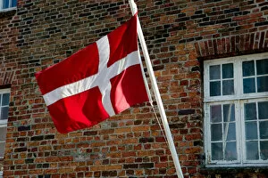 Danish flag, Ribe, Jutland, Denmark