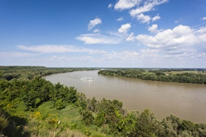 Wide Prints: The Danube near Dunaszekcsoe, view over the Hungarian plains, Hungary