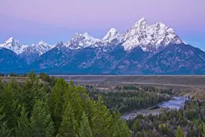Mountains Prints: Dawn; Snake River Overlook; Grand teton National Park; Wyoming; USA