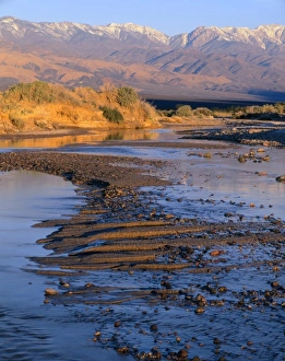 Death Valley National Park, California. USA. Amargosa River & Panamint Range at sunrise