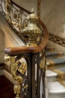 Stair Case Prints: The decoration of the railing of the main staircase in Musee Jacquemart Andre. Paris