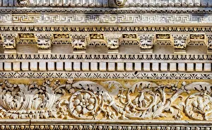Nimes Prints: Decorations Maison Carree, Nimes, Gard, France. Temple created in 7 AD