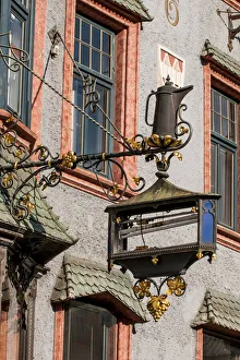 Downtown Prints: Decorative ornate metal store signs, Old Town, Innsbruck, Tyrol, Austria