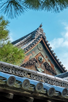 Decorative Prints: Decorative roof, Ninomaru-goten Palace, Nijo Castle, Kyoto, Japan