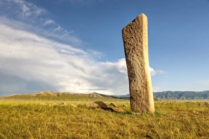 Mongolia Gallery: Deer stones with inscriptions, 1000 BC, Mongolia