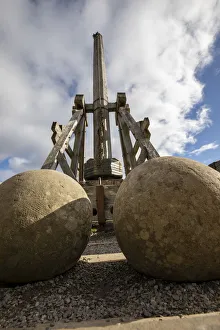 Images Dated 24th August 2020: Defensive stone slingshot. Urquhart Castle. Loch Ness, Scotland