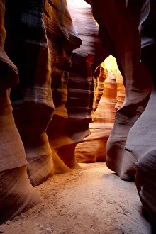 Sandstone Prints: Delicate slickrock formations in upper Antelope Canyon, Navajo Indian Reservation
