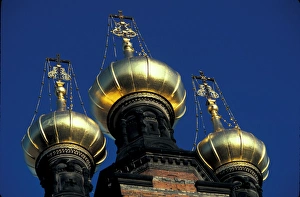 House Of Worship Prints: Denmark, Copenhagen Domes of Orthodox Church