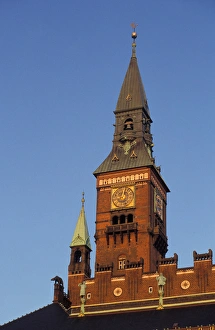 Town Hall Prints: Denmark, Copenhagen, Radhuspladsen. Town Hall