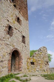 Baltic Prints: Denmark, Island of Bornholm. Ruins of Hammershus Castle, the largest castle ruin
