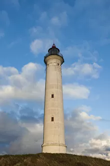 Denmark Gallery: Denmark, Jutland, Danish Riviera, Hvide Sande, Lyngvig Fyr Lighthouse, dusk