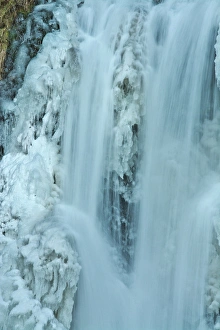 Frozen Prints: detail, Lower Multnomah Falls; winter; frozen; Columbia Gorge; Oregon; USA