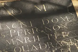 Inventor Prints: Detail: The tomb grave in a church of the monk Dom Pierre Perignon ( the father
