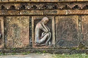 Bas Relief Prints: Detailed stone carving, Somapura Mahavihara (Paharpur Buddhist Bihar)