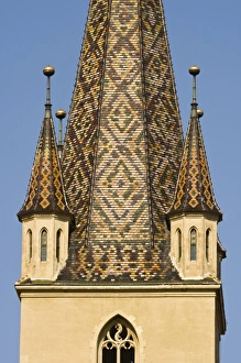 Images Dated 13th July 2007: Details of the Cathedral Tower of the Evangelical Church, or Evangelische Stadtpfarrkirche