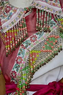 Images Dated 22nd September 2013: Details and Patterns of some of the Dresses on display at the Kunming Ethnic Minorities