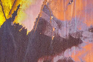 Details of rust and paint on metal
