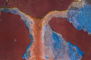 Details of rust and paint on metal