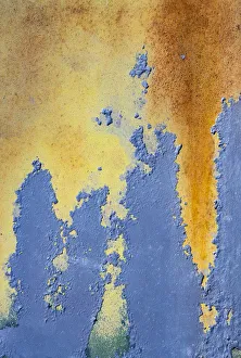 Details of rust and paint on metal