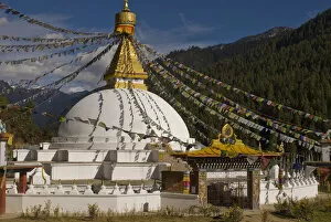 Dhodina Chorten is modeled on the stupa of Boudhanath. near Thimpu, Bhutan