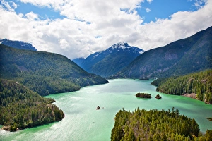 Land Prints: Diablo Lake Boat North Cascades National Park Washington Pacific Northwest